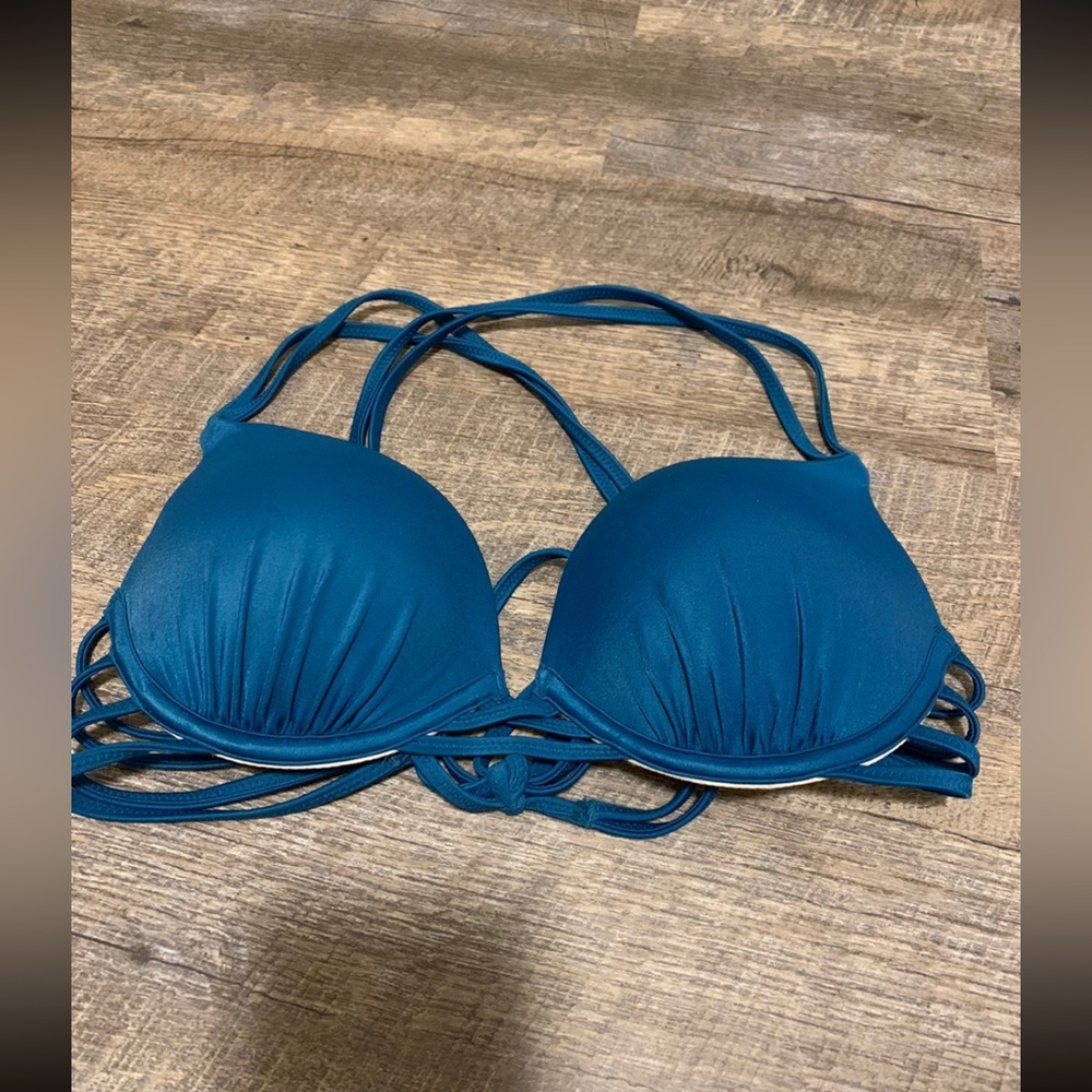 Blue bikini push up top